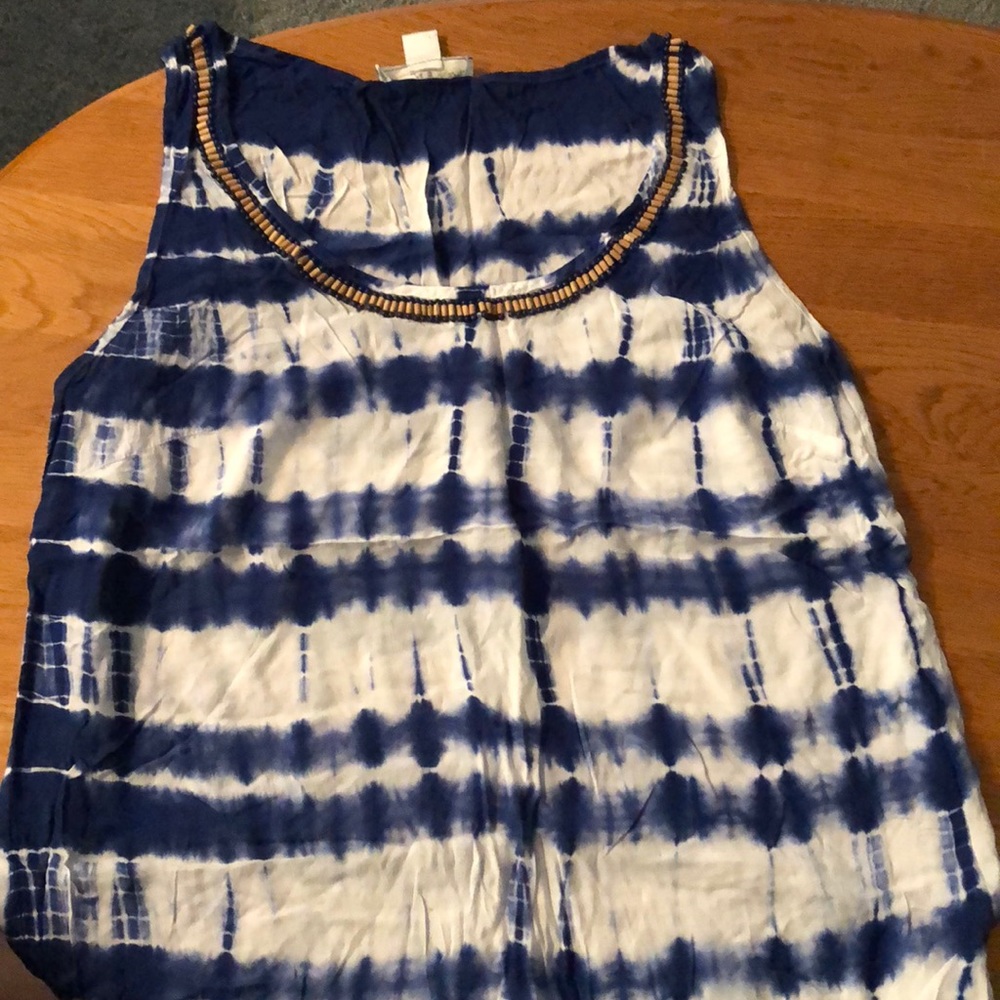 Blue and white Kenar tank top